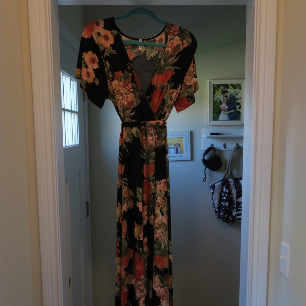 High/low Dress, orange floral.
